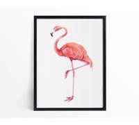 Watercolour Bird Flamingo Jungle Animal Flamingo Framed Nursery Bird Wall Print Poster A4 - Wall Art Home Decor Movie Poster Canvas Film Cinema Retro Vintage Cult Classic Nostargic Saga Modern reprin