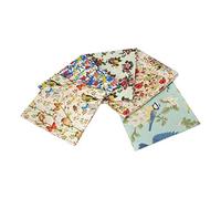 Watercolour Birds Themed Pack of 5 Cotton Fat Quarters