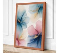 Watercolour Blooms Botanical Canvas Wall Art Print 18x12 Inch (46 x 30 cm)