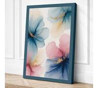 Watercolour Blooms Botanical Canvas Wall Art Print 30x20 Inch (76 x 51 cm)