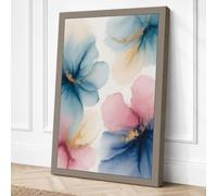 Watercolour Blooms Botanical Canvas Wall Art Print 30x20 Inch (76 x 51 cm)