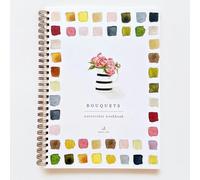 Watercolour Book for Beginners Spiral Bound Watercolour Sketchbook with Pre Drawn Designs Lay Flat Watercolour Activity Book for Kids and Adults Learning Watercolour Art (Floral)
