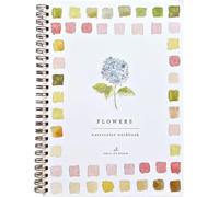Watercolour Book for Beginners Spiral Bound Watercolour Sketchbook with Pre Drawn Designs Lay Flat Watercolour Activity Book for Kids and Adults Learning Watercolour Art