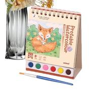 Watercolour Book for Kids - 12.5 x 10 x 5 cm Drawing and Book, Preschool Brush Learning, Portable Educational Workbook for Home Art Lessons Travel | Watercolour pa