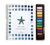 Watercolour Books for Adults, 12 Color Water Colours Paint Set with Supplies Beginner Friendly Water Colour Paints Book Sets with Brushes Watercolor Workbook for Kids Adults (Seaside 1)