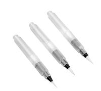 Watercolour Brush Pen Set, Pack of 3 Painting Brushes 3 Size Aqua Pens with Water Reservoir Water-Base Markers For Watercolour Oil Acrylic Painting