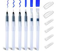 Watercolour Brush Pen Set with Refillable Reservoir, 6 Pieces 6.1 Inch Professional Watercolour Brush Set, Water Brushes with Fine/Medium/Large Tips for Painting and Watercolours