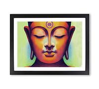 Watercolour Buddha Vol.1 Framed Print | A2 Black Framed Wall Art | Ready to Hang | Modern Religious Picture | Living Room Bedroom Lounge Office