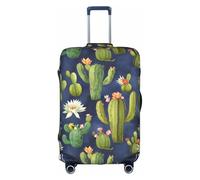 watercolour cactus Print Decorative Travel Luggage Cover Concealed Zipper Suitcases Anti Scratch Dustproof, White, S