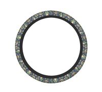 Watercolour Cactus Print High Elastic Thickening Universal Fit Car Steering Wheel Cover, Elastic Breathable And Odor Less