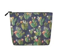 Watercolour Cactus Print Makeup Bag, Toiletry Organizer,One Pack for Multiple Daily Uses, Business Trip Companion