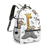 Watercolour Cartoon Giraffe Backpack for Kids, 40cm School Bag with Stars and Clouds Print, Dreamy Whimsical Daypack (05)