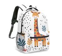 Watercolour Cartoon Giraffe Backpack for Kids, 40cm School Bag with Stars and Clouds Print, Dreamy Whimsical Daypack (03)