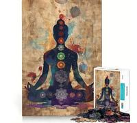 Watercolour Chakras Adults Puzzles 1000 Piece Jigsaws Recall Skill Fun High Precision Die Cut Easy to Learn Family Enjoyment (38x52cm)