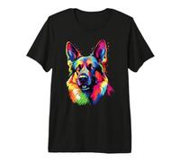 Watercolour Colourful German Shepherd Dog Premium T-Shirt