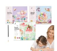 Watercolour Colouring Book, 3-Piece Painting Accessory Set - Doodle Colouring Book for Creatives | For Teenagers Students Hobbyists Art Lessons Home Studio Travel Library Park School Birthday Holiday