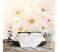 Watercolour Cosmos Floral Wall Mural Photo Wallpaper Non Woven 159 x 280 cm Flower Wallpaper, Modern Wall Art for Living Room Bedroom Home Decoration Background