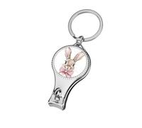 Watercolour Cute Bunny Rabbit with Pink Bow Nail Clippers Toenail Clipper Cutters Professional Nail Trimmer Nail Cuticle Cutter for Women Men