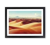 Watercolour Desert Framed Wall Art Print A2 Black