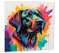 Watercolour Dog Greeting Cards Black Labrador Birthday Card - 145mm x 145mm