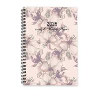Watercolour Floral Blooms Journal 2026 A5 To Do List Notebook Diary Book Organiser Gifts for Women Diary 2026 Planner for Wedding Week To View Monthly Year Planner with Dotted Line Note Page Slim
