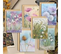 Watercolour Floral Greeting Cards with Envelopes, 6 Styles, Folded, 13x9cm, Thinking of You Theme Blank inside