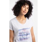 Watercolour Flower Cotton Front Print Graphic T-Shirt Weird Fish White 20