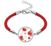 Watercolour Flowers Corn Ears Lucky Red String Bracelet Rope Bracelet Handmade