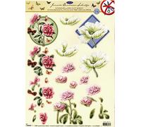 Watercolour Flowers Designed by Janneke Brinkman 3D Decoupage Die Cut Sheet - No Cutting Required