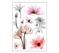 Watercolour Flowers Temporary Tattoo Sets - Realistic Waterproof Floral Transfer Stickers Body Art Men Women Kids - By Delusion Tattoos (Design 12)