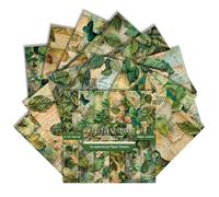 Watercolour Forest Scrapbook Paper Pad - 6×6 Inch 24 Sheets Green Woodland Patterned Craft Paper for Decoupage, Photo Albums, Card Making & Mixed Media Projects (Leaves, 15×15cm)