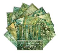 Watercolour Forest Scrapbook Paper Pad - 6×6 Inch 24 Sheets Green Woodland Patterned Craft Paper for Decoupage, Photo Albums, Card Making & Mixed Media Projects (Mystical Forest, 15×15cm)