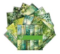 Watercolour Forest Scrapbook Paper Pad - 6×6 Inch 24 Sheets Green Woodland Patterned Craft Paper for Decoupage, Photo Albums, Card Making & Mixed Media Projects (Forest B, 15×15cm)