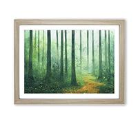 Watercolour Forest Vol.6 Framed Print | A2 Oak Framed Wall Art | Ready to Hang | Modern Landscape Picture | Living Room Bedroom Lounge Office