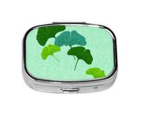 Watercolour Ginkgo Biloba Leaf,Meta Pill Box 2 Compartment Medicine Case,Portable Organizer