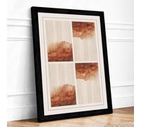 Watercolour Grid Minimalist Framed Wall Art Print A2 (59.4×42cm) Black,