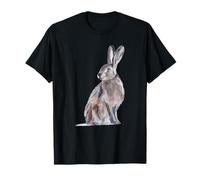 Watercolour Hare Art Wild Animal Hare Lover Wildlife T-Shirt