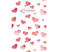Watercolour Hearts Notebook: 110 Pages | College Ruled / 7mm Medium Ruled | No Margin Line | 6 in x 9 in / 15.24 cm x 22.86 cm | Matte Paperback Cover (Noodling Designs ~ Watercolour Hearts)