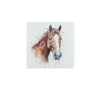 Watercolour Horse Painting Hot Pot Stand Trivet - Art Glassware Gift/Present - Kitchen Chopping/Cutting Board Worktop Protector with Non-Slip Feet 20cm x 20cm (8" x 8")