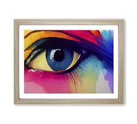Watercolour Human Eye Framed Wall Art Print A2 Oak