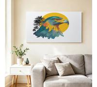 Watercolour Ink Eagle Head Oversized Framed Canvas Wall Art Eagle Bird Wildlife Picture Canvas Poster Print Artwork, Luxury Wall Decor for Large Lounge & Office Room - 140L x 70W CM