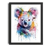 Watercolour Koala Artwork Koala Bear Wall Art Pastel Colours Poster Koala Print A4 Poster on Canvas - Wall Art Home Decor Movie Poster Canvas Film Cinema Retro Vintage Cult Classic Nostargic Saga Mod