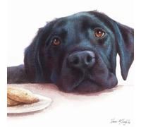 Watercolour Labrador (Black) Blank Greetings Card