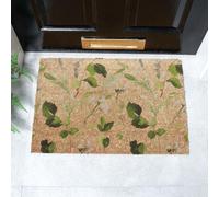 Watercolour Leaves Coir Doormat (60 x 40cm) Artsy Mats Brown 40cm x 60cm
