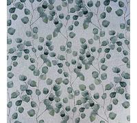 Watercolour Leaves Digital Printed Cotton Rich Linen Vintage Look Quilting Craft Project Cushion Curtain Furnishing Upholstery Home Fabric Material | 55" - 140 cm Wide (per Half Metre, Green)