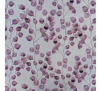 Watercolour Leaves Digital Printed Cotton Rich Linen Vintage Look Quilting Craft Project Cushion Curtain Furnishing Upholstery Home Fabric Material | 55" - 140 cm Wide (per Half Metre, Rose)