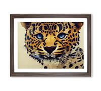 Watercolour Leopard Vol.1 Framed Print | A2 Walnut Framed Wall Art | Ready to Hang | Modern Animal Picture | Living Room Bedroom Lounge Office