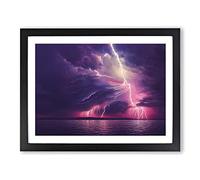 Watercolour Lightning Vol.1 Framed Print | A2 Black Framed Wall Art | Ready to Hang | Modern Landscape Picture | Living Room Bedroom Lounge Office