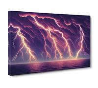 Watercolour Lightning Vol.6 Canvas Print | Gallery Wrapped 30mm Frame Wall Art | 30x20 inches | Ready to Hang | Contemporary Picture | Living Room Bedroom Lounge Office