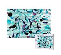 Watercolour Music Branches Leaves,1000 Pieces Wooden Jigsaw Family Game Jigsaw Puzzles for Adults Teens Home Decor